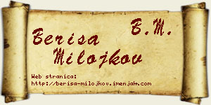 Beriša Milojkov vizit kartica